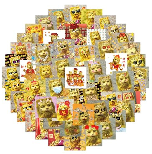60pcs Zarte Leopardenaufkleber Multi Ausdrücke Leopard Unterscheidungsaufkleber Für Journalplaner Laptop PC Notebook Aufkleber Für Erwachsene Ästhetische Kinder Wasserflaschen Teenager Ästhetik