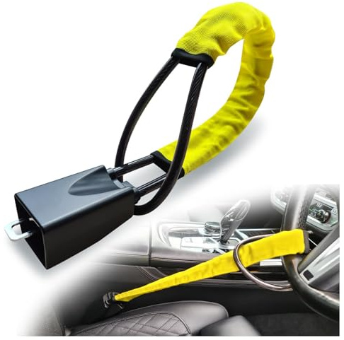 WBZHUSS Car Steering Wheel Locks, for Nissan Juke 1.2 TSI 2020-2025 High Visibility Car Lock Anti-Theft Device Steering Wheel to Seat Belt Lock