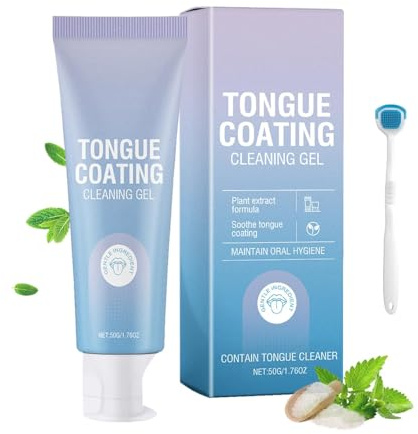 Tongue Cleaning Gel Bundle With Brush Probiotic Mint Tongues Cleaner Set White Hairy Tongue Removal Gel Daily Mouth Care