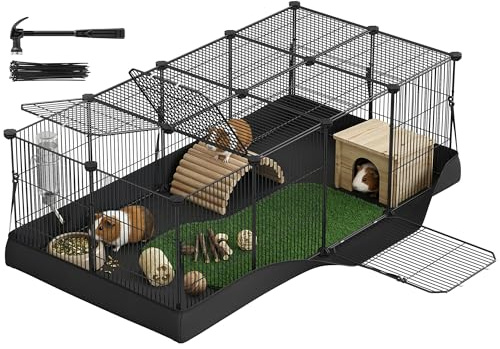 SONGMICS Enclos pour Petits Animaux, 20 Panneaux, 123 x 63 x 41,5 cm