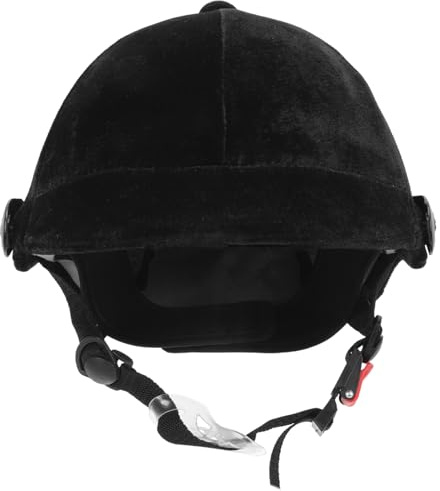 BIUDECO Casco Ajustable Niños y para Niñas Equitación Niño de Polipropileno, Ventilación Completa, Correa Negro Caballo