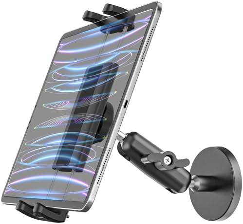 LYFPOOM Premium Magnetische Tablet/Handy Halterung | Vibrationsfreier Halt, Stoßfester Metallarm, Passt Für Kühlschrank, Fitnessstudio, iPad Pro, 4-13 Geräte