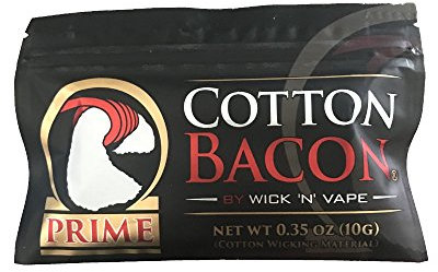 Wick 'N' Vape Cotone Cotton Bacon Prime | Non Contiene Nicotina, Bianco, 10 Grammo