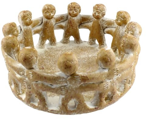 Budawi® Freundeskreis 12 Freunde aus Terrakotta Handwerkskunst aus Mexiko Handmade Teelichthalter Kerzenhalter für Haus & Garten Circle of Friends