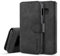 UEEBAI PU Leather Case for Samsung Galaxy S10 Plus, Vintage Retro Premium Wallet Flip Cover TPU Inner Shell [Card Slots] [Magnetic Closure] Stand Function Folio Shockproof Full Protection - Black