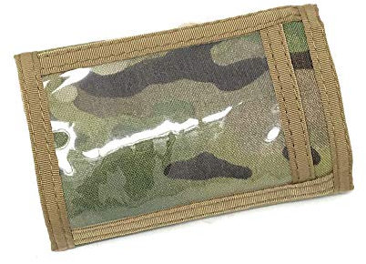 Tactical Nylon RFID Camouflage Trifold Wallet Durable 500D Cordura Water Resistant Inside/Outside ID Window 15+ Card Slots Compact 12.7x8.3 cm Ideal for Military Outdoor Travel USA Made, Multi-Cam,
