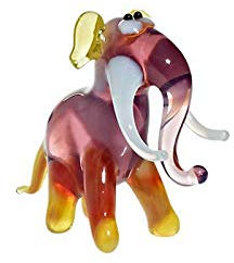 CRISTALICA Mammut bunt Mini Plus 4-5cm Glas Tiere Elefant Figuren Sammeln Vitrine Miniatur Zoo