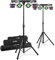 MAX PartyBar12 DJ Lighting System with Twin LED Disco Light Bars, Tripod Stands, Soft Cases & Remote Controls - RGBW Derby, PAR & Strobe DMX Party Lights Kit (Pair)