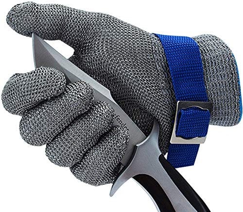 CPTDCL Level 9 Schnittfester Handschuh aus Edelstahl mit Metalldraht, langlebig, rostfrei, Metzger-Handschuh für die Küche (XL)
