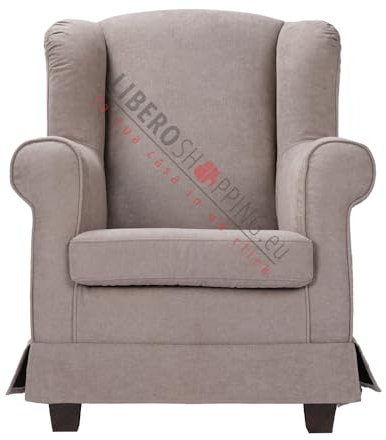 Liberoshopping Poltrona relax da camera imbottita 87X105 h in tessuto antimacchia sfoderabile moderna BERGERE (Tortora)