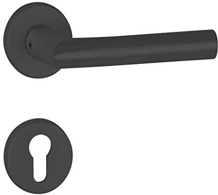 Hermat Türdrücker L-Form PZ Basic02 schwarz matt Türgriff Drückergarnitur