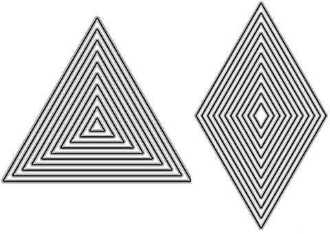 LEZED Stanzschablonen Geometrisch aus Metall Stanzformen Schneiden Schablonen Prägewerkzeug Papier Karten Prägeschablonen Dreieck Raute Form für DIY Scrapbooking Album Sammelalbum Dekor 20 Stück