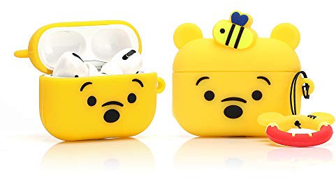 YIGEYI Silikon Hülle Kompatibel mit Airpods Pro Funny Cute 3D Cartoon Case Cover[DSN Leicht Animationsserie ] (Winnie)
