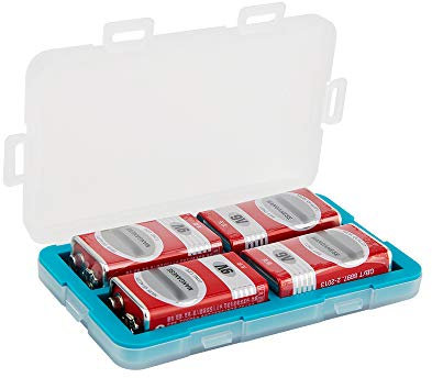 JJC Moistureproof Battery Case Holder for 4X 9V Rechargeable Battery, Batteries Storage Box Battery Organizer Case