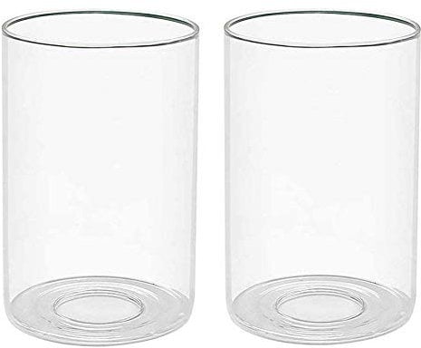 Lampenschirm 2er Set, E27 Ersatzglas, Lampenglas, Ersatzschirm für Pendellampe, Lampenglas für Tischlampe, Fluter, Leuchte (Transparentes Glas)