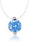 Bo&Pao Kette Damen durchsichtig mit Stein, schwebender Stein Nylon Kette transparent, 38 cm, blau