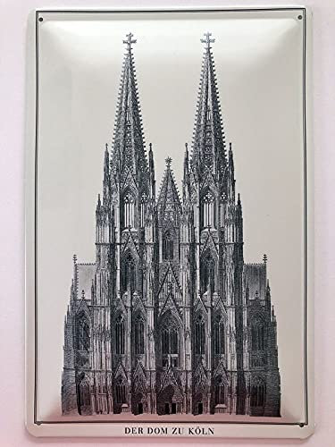 Metall Schild 20x30cm Kölner Dom zu Köln schwarz weiß Blechschild