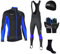 FDX Men's Winter Cycling Suit with Gloves, Cap, Socks - Italian Thermal Roubaix Windproof Thermodream Cycle Clothing Set - Long Sleeve Jersey, 3D Padded Bib Tight for Bicycle Outdoor Riding(Blue-2XL)
