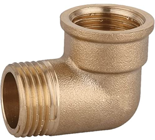 TLDSHOP® - Raccordo Acqua GOMITO A 90° MASCHIO/FEMMINA - RACCORDO CURVO - in OTTONE – Varie Misure: 1 Pz (1 x 1)