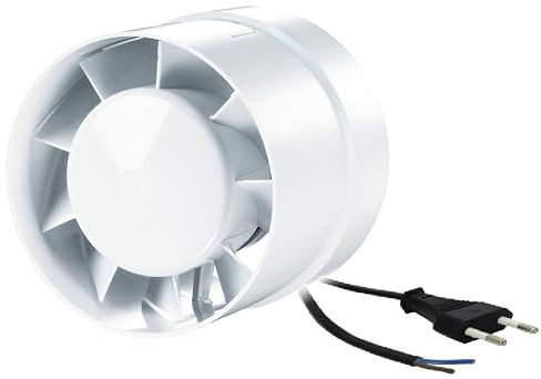 SUPACROP Extracteur d'Air Silencieux 100mm 125mm 150mm - Ventilation pour Salle de Bain, Toilette, Cuisine, Garage, Chambre de culture indoor - Économe en Énergie, Gaine Axial (100mm)
