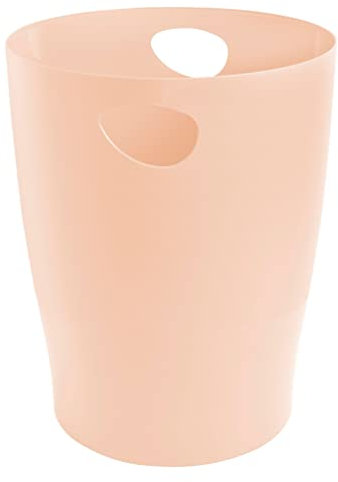 Exacompta 45361D ECOBIN Papierkorb Aquarel 15 Liter mit Griffen. Eleganter und robuster Papierkorb und Mülleimer im modernen Design Korallenrot