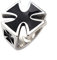 HYCYYFC rings Heavy Metal Iron Cross Ring Men Gold Silver Color 316L Stainless Steel Biker Ring Vintage Punk Jewelry Gift (Main Stone Color : Silver, Ring Size : 15)