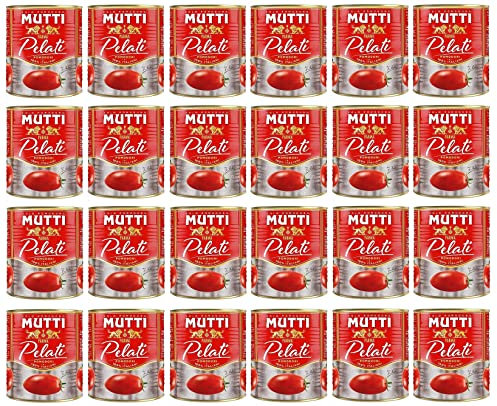 Mutti Pomodori Pelati Lot de 24 tomates pelées 100 % italiennes 800 g
