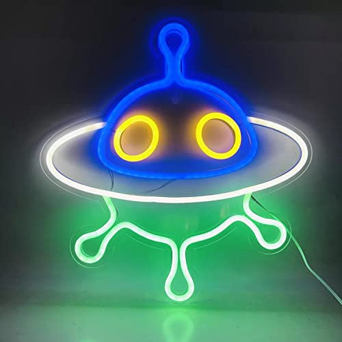 UFO Raumschiff Neonlicht LED Neon Schild USB Licht Lampe Reklame Leuchte Party Wand Dekoration Weihnachten Nachtlicht Gaming Setup Streamer Hintergrund Beleuchtung dekorative Wandleuchte Astronaut