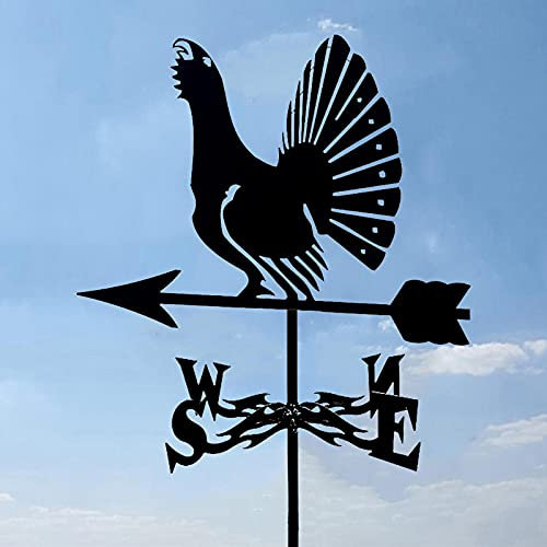 Windrad Vintage Style Edelstahl Metall Windrad Messgeräte, Windfahne Windfahne Windrichtungsanzeige Dachschmuck für Yard Gartenarchitektur (Pfau)