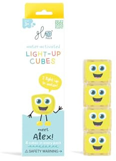 Glo Pals Alex Leuchtwürfel, 4er-Set, Wasserspielzeug mit Leuchteffekt