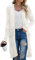 GRECERELLE Womens Summer Beach Cover Up Casual Swimwear Cardigan Long Sleeve Holiday Loose Long Bikini Coverups Kimono for Ladies (White, XL)