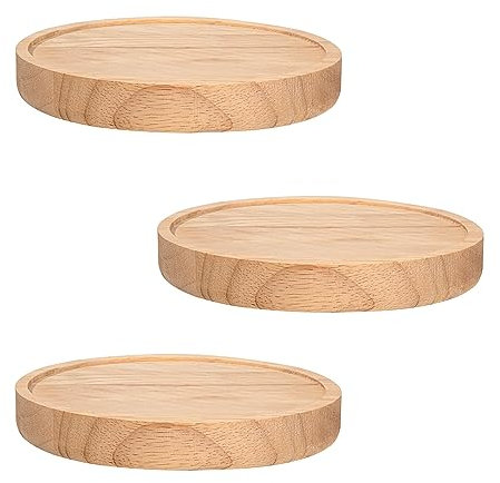 Wandregal 3er Set Rund Schweberegal, Holz Regalbrett Kleine Regale Wandablagen Moderne Deko, Pflanzenregal Hängeregal Wandboard für Schlafzimmer, Küche, Büro, Badezimmer, Wohnzimmer usw (Ø15cm)