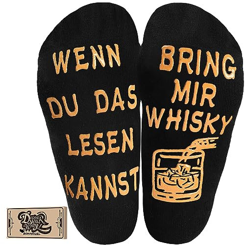 BONANGEL Bier Geschenke für Männer - Lustige Socken 'Wenn Du Das Lesen Kannst Bring Mir' - Whisky, Bier, Kaffee Motiv - Männertag und Geburtstag