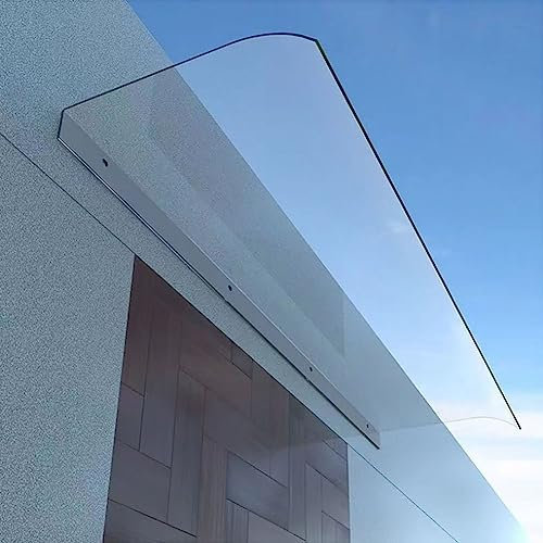 NUACOS Auvent Porte d'entrée, Marquise Porte d'entree, Contre Pluie Neige UV, Marquise en Polycarbonate pour Toit terrasse Balcon Fenêtre Climatisation,50x240cm/19.69x94.5in