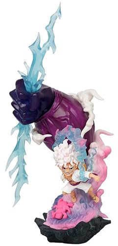 REOZIGN Luffy Figur Statue, 23 cm / 9 Zoll Gear 5 Lightning Luffy Action Figuren Manga Figur PVC Sammlermodell für Anime-Fans