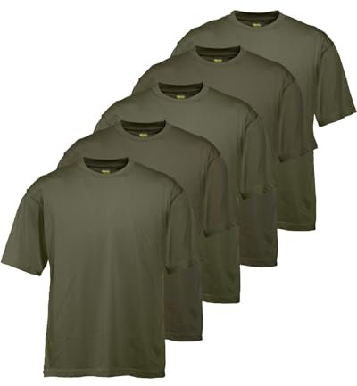 Wald & Forst T-Shirts 5er-Pack Rundhalsausschnitt, Oliv XXL