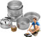 Lot de 10 ustensiles de cuisine de camping - En aluminium léger - Pour la randonnée