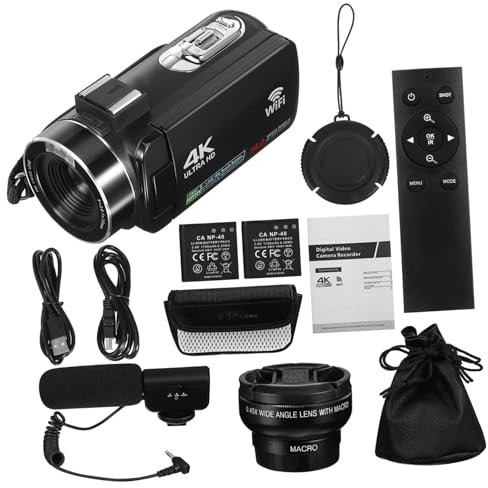 Housoutil Cámara De Pantalla Táctil Videocámara para Viajes Cámara De Vídeo Digital para Filmar Vlogs para Adultos