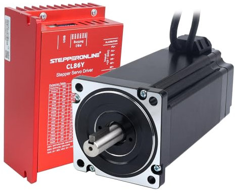 STEPPERONLINE Closed Loop Schrittmotor 1 Achse CNC KIT 12.00Nm 6.0A Nema 34 Motor & 0-8.5A 20-80VAC / 30-110VDC Treiber CL86Y