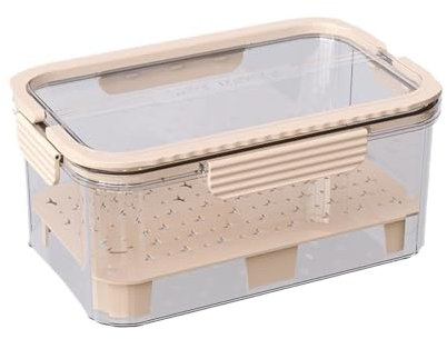 Lettuce Container For Fridge - Freshness-Preserving Produce Storage Box | Crisp Keeper With Drainage Tray, Airtight Salad Vegetable Holder, Stackable Refrigerator Storage For Leafy Greens And Fruits