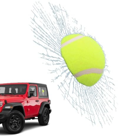 Decalcomania per vetro rotto, con pallina da tennis, divertente decalcomania adesiva, impermeabile, decorazione per parabrezza auto per veicoli