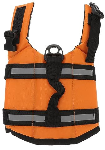 BUGUUYO Robuste Hunde Schwimmweste XXS Orange Langlebige Atmungsaktive Rettungsweste Mit Reflektierendem Design Schnell Lösbaren Schnallen Praktischem Griff Und D-Ring Für Leinenbefestigun