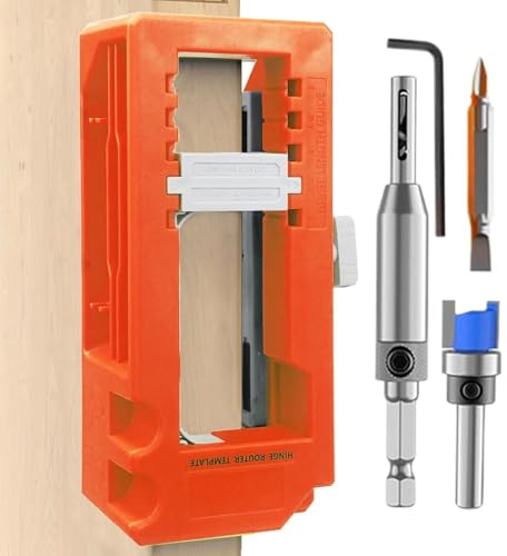 Vesidoloy Door Hinge Template - Door Hinge Installation Kit | Adjustable Mortise Jig for 3 to 5 Inch Length Cabinet Shower Garage Exterior Interior