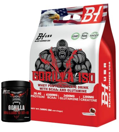Black Hammer Nutrition Isolate Whey Protein – 5K / 2K – Fast Absorption & Muscle Recovery (5000g, Schokolade)