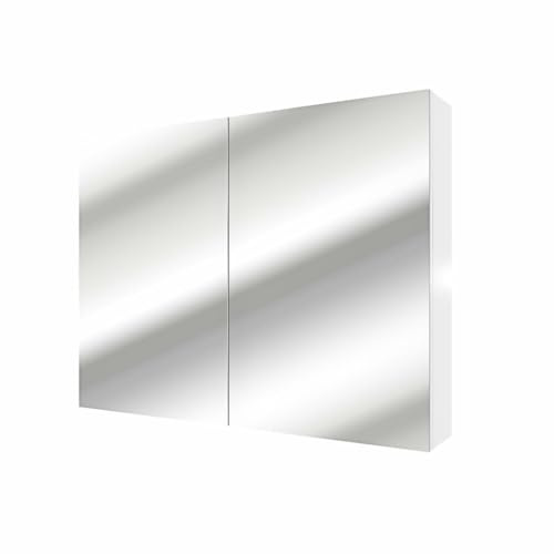 AcquaVapore by Sandra Jentho Spiegelschrank Badspiegel Badezimmer Spiegel City 100cm Weiß MDF ohne LED Beleuchtung