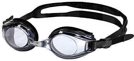 SPORTS WORLD VISION Occhiali da nuoto ottici con diottrie positive e negative | per uomini e donne | Colore nero | Lenti colorate UV