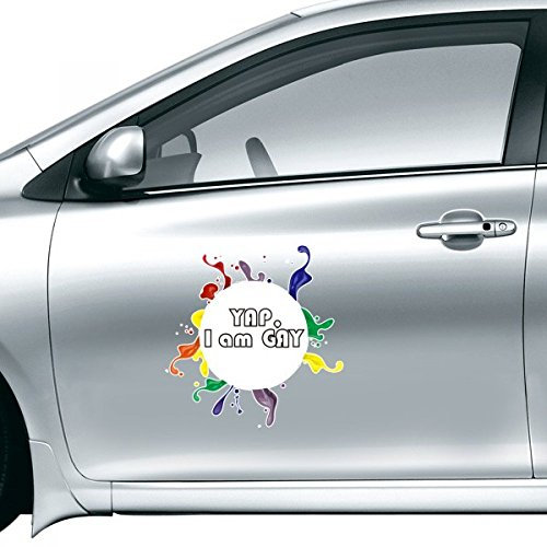 DIYthinker LGBT Regenbogenfahne Yap Ich Bin Gay Autoaufkleber auf Auto Styling Aufkleber Motorrad Aufkleber für Auto-Zubehör-Geschenk 35cm