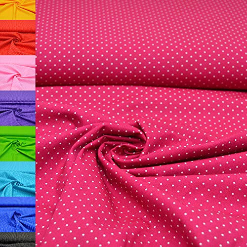 MAGAM-Stoffe Amelie Pünktchen Baumwollstoff Oeko-Tex Meterware 50cm (05. Pink)