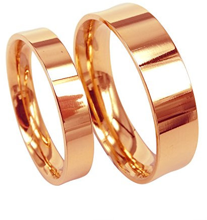 Everstone Trauring Paar Ringe Verlobungsringe Titan Roségold ringe Poliert Ring s Größe: 47-76
