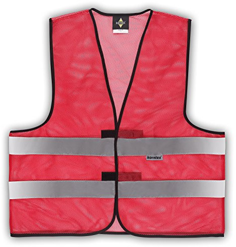 Korntex 3er Pack : Warnweste Mesh 3/4 XL (Meshgewebe) Rot in Übergröße Sommerwarnweste